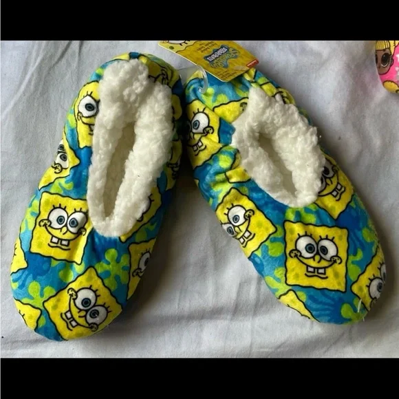 🐠SpongeBob SquarePants Babba slipper socks S/M kids shoe sizes: 8-13